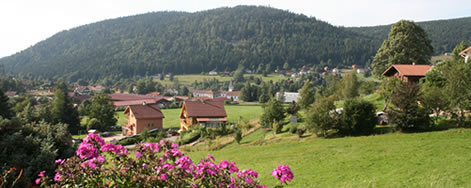 Village de Xonrupt vue depuis nos locations de gîtes dans les Vosges